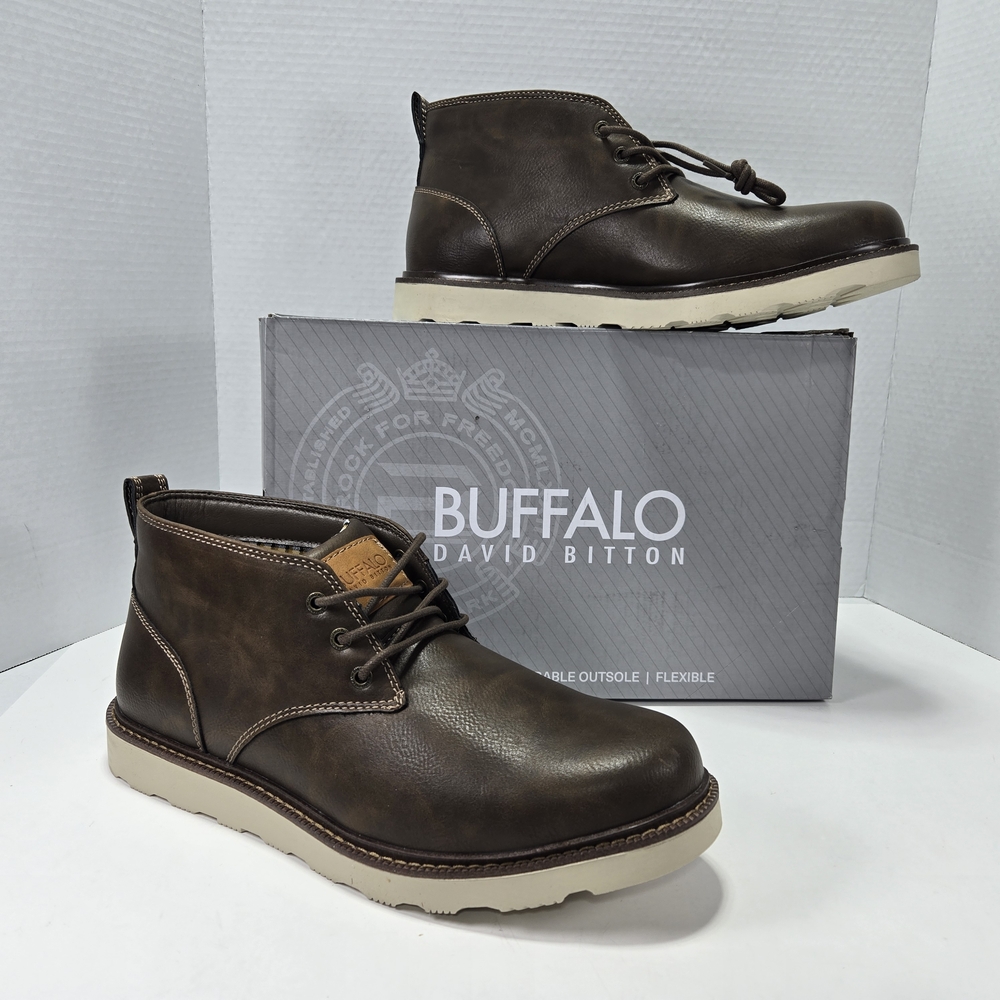 Buffalo David Bitton Men's Brown Chukka Boots Memory Foam Size 13.